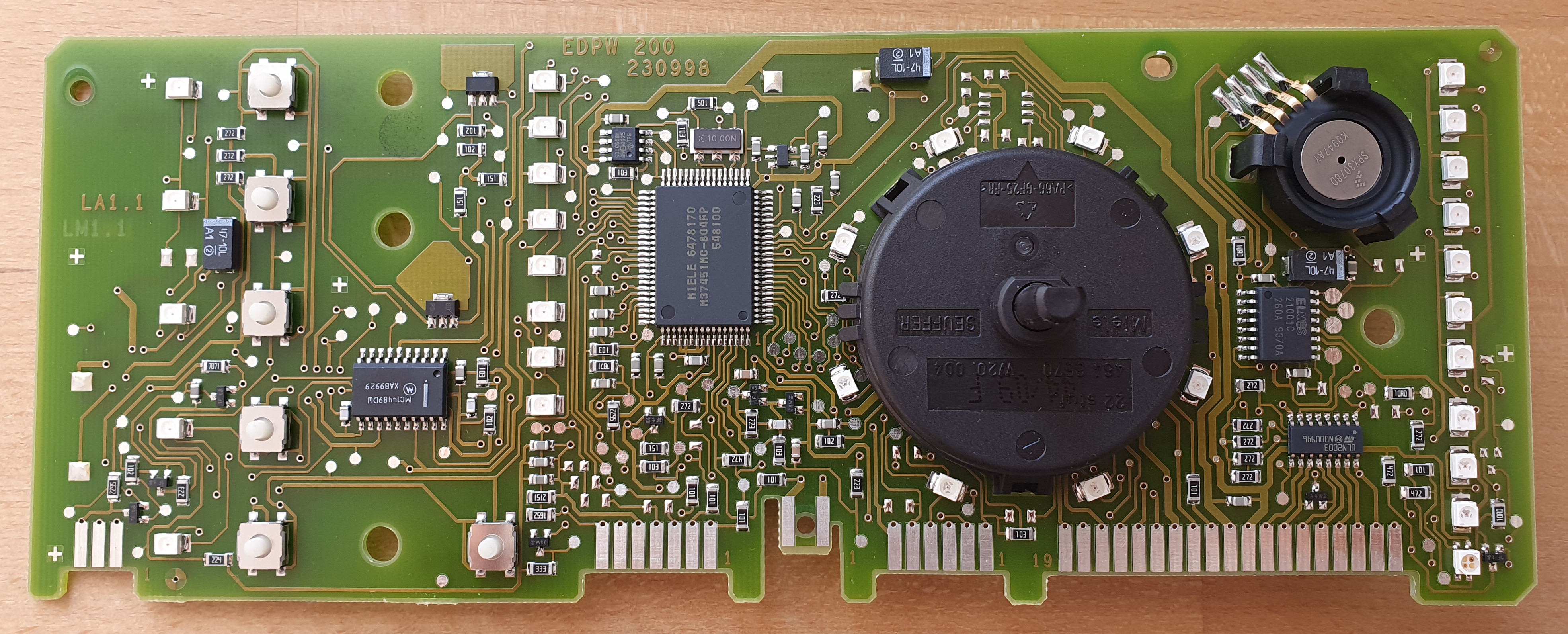 Front side of Miele EDPW 206 electronics board
