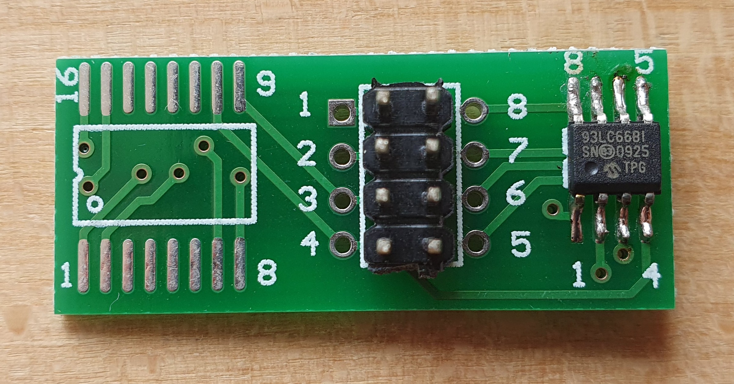 Adapter PCB for SOIC EEPROM chips